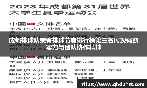 成都排球队荣登排球节奏排行榜第三名展现强劲实力与团队协作精神